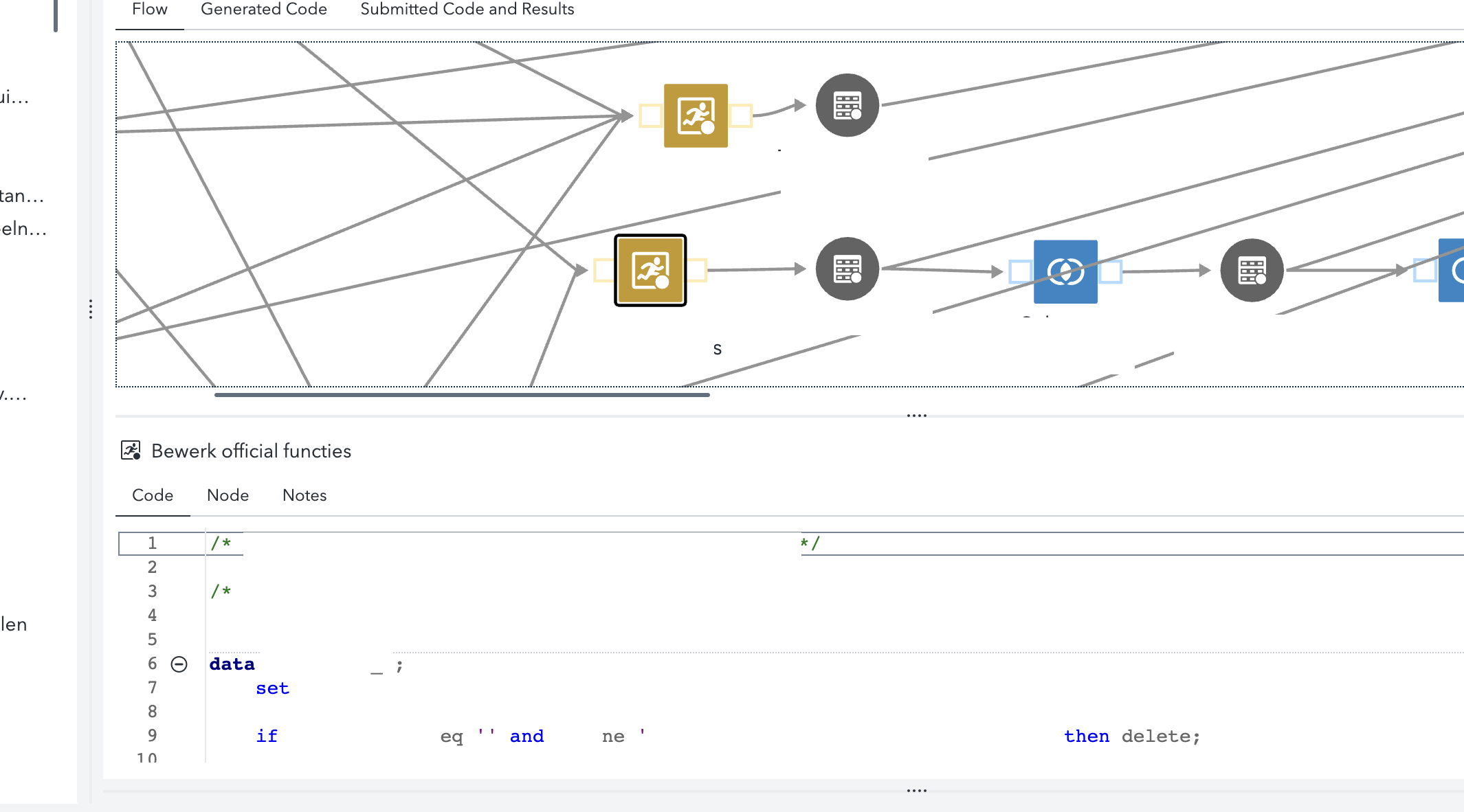 SAS custom code node